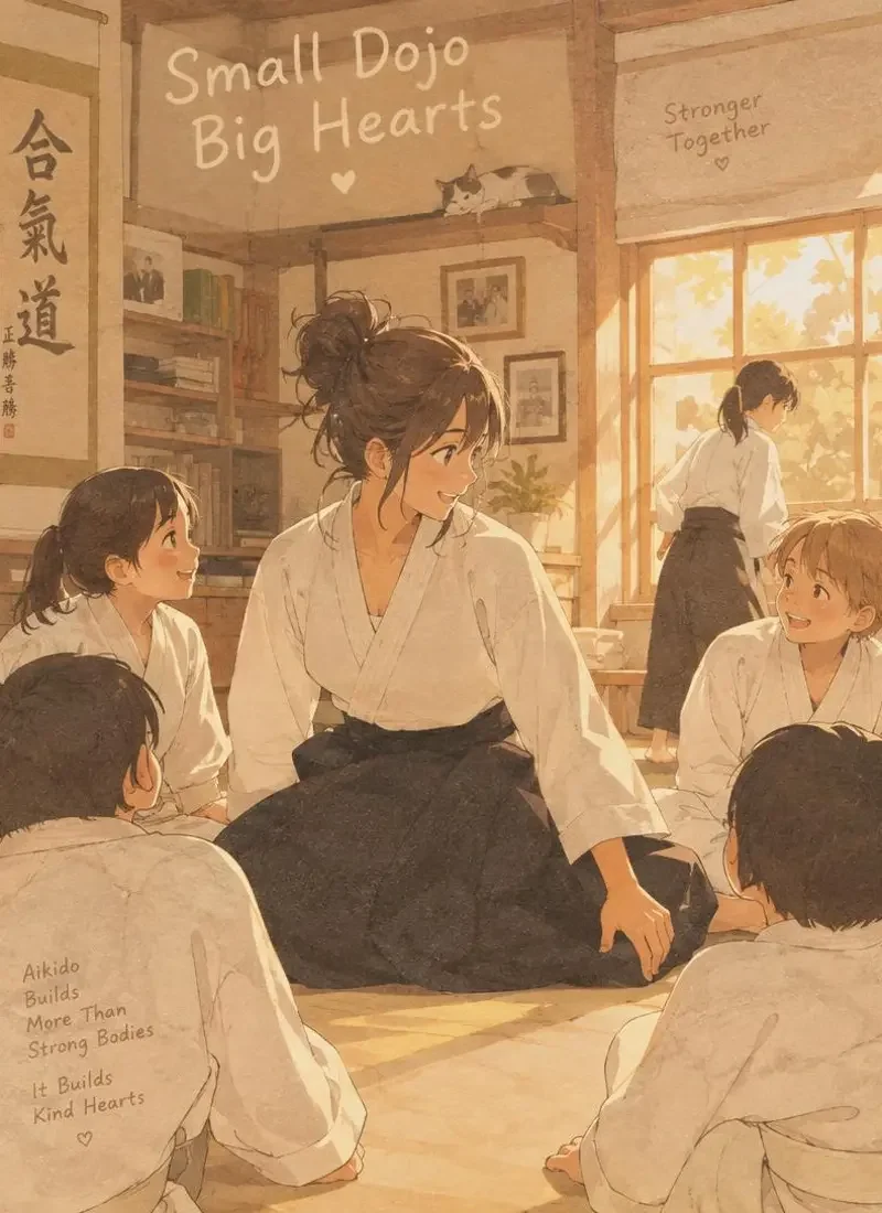 暖屋道场 · 同人企划封面图，同人创作作品，一家不打比赛的小道场，只教人怎么保护自己。
